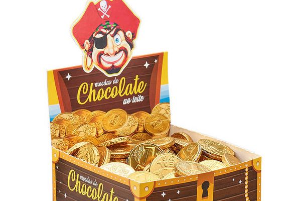 Caixa de moedas de chocolate da Pan