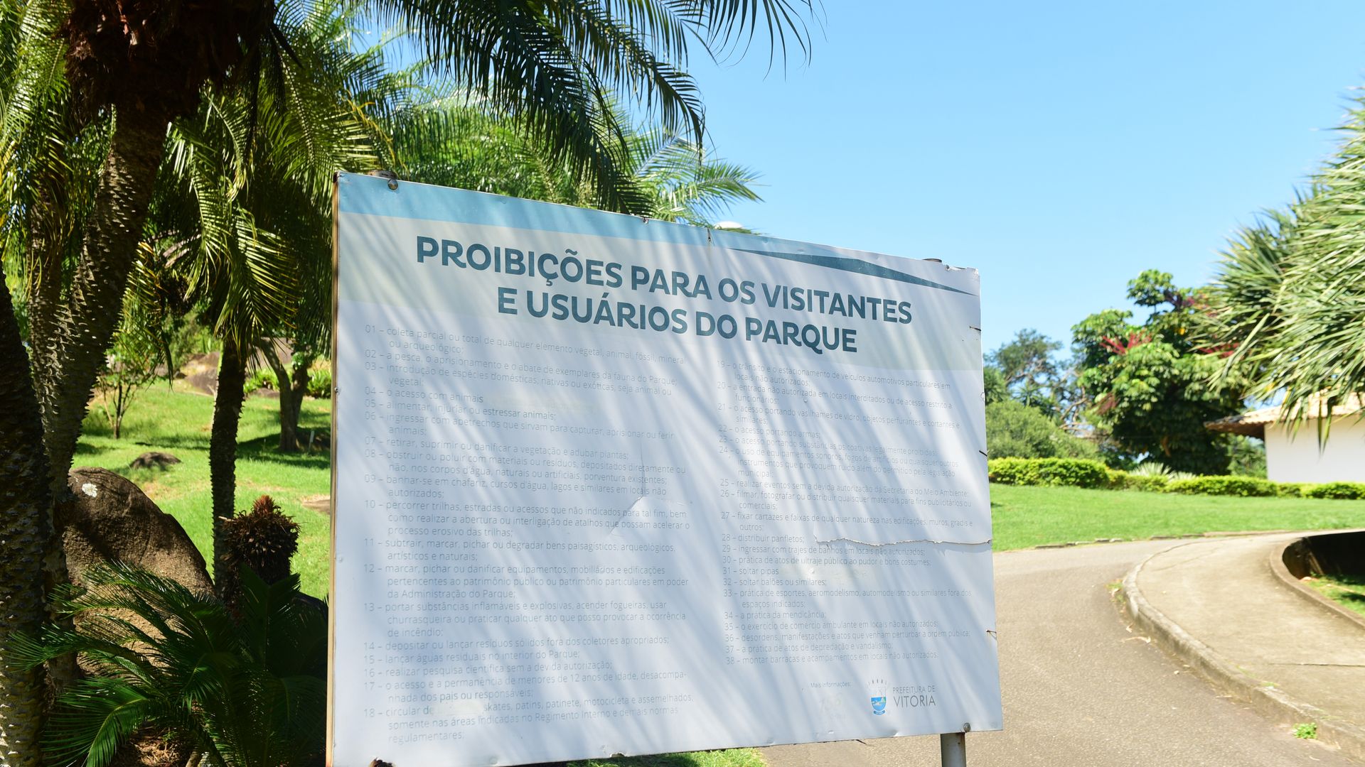 Parque da Cebola, onde a presença de cães está proibido