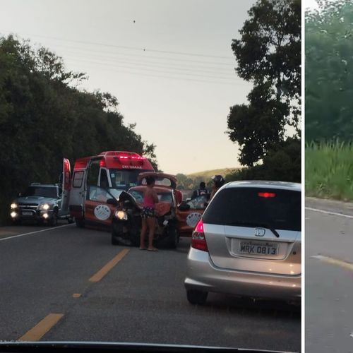 Acidente envolvendo moto, automóvel da Prefeitura de Marataízes e a vaca ocorreu na manhã desta terça-feira (5); três pessoas ficaram feridas, e animal atingido morreu no local