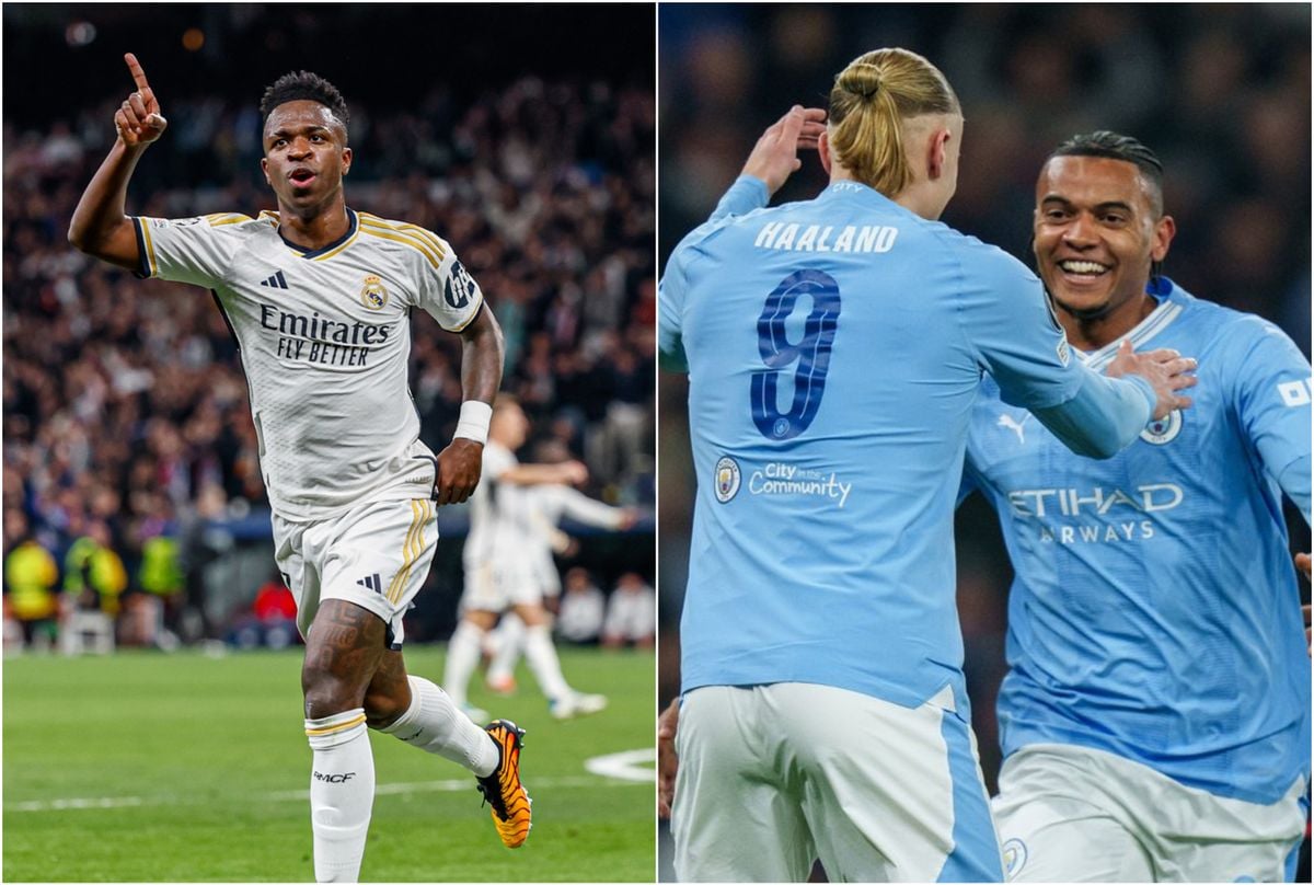 Vinicius Júnior e Haaland marcam e classificam Real Madrid e Manchester City