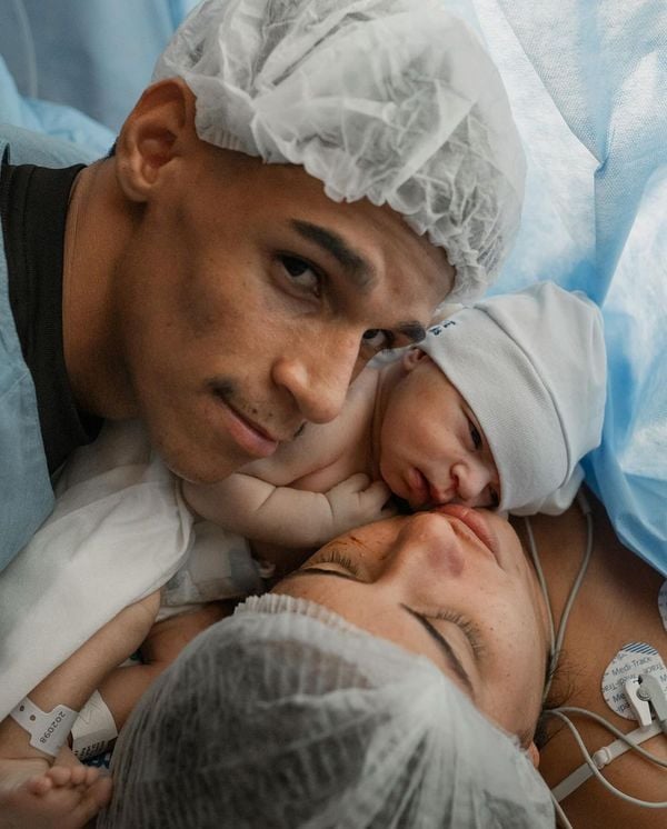 Luva de Pedreiro, Távila e Davi Cristiano Ronaldo. O bebê nasceu no último dia 7