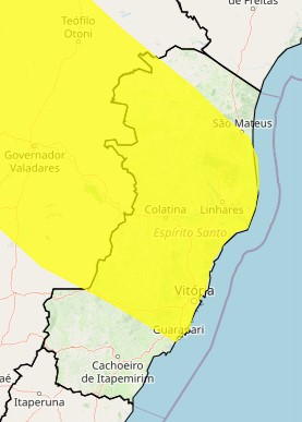 Alerta de chuva amarelo