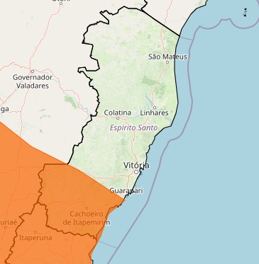 Alerta de chuva laranja