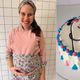 A confeiteira Taisnara Assini Pedruzzi montou um bolo para mostrar o sexo do próprio bebê