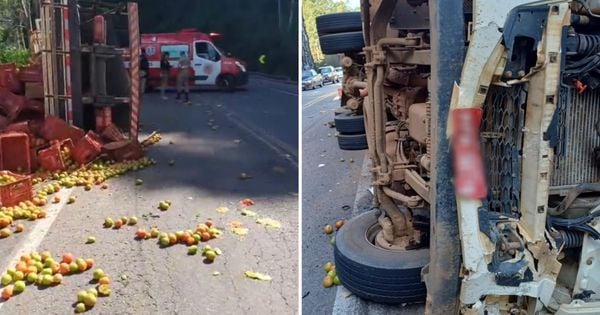 Vítima seguia no sentido contrário ao do caminhão, mas acabou atingida e arrastada pelo veículo que carregava tomates
