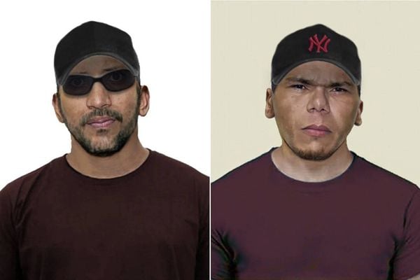 Imagens divulgadas pela PF mostram possíveis disfarces usados pelos fugitivos de Mossoró; na imagem, Rogério Mendonça e Deibson Nascimento