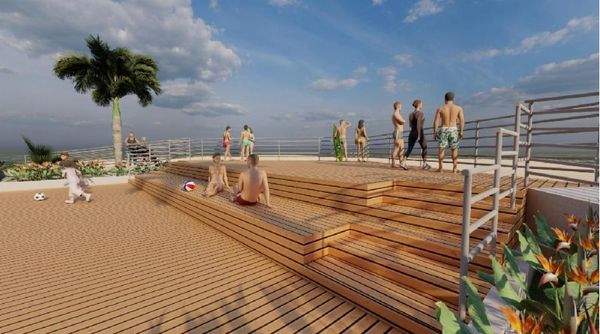 Projeção da orla de Jacaraípe, na Serra, após obras de revitalização por Prefeitura da Serra/Divulgação