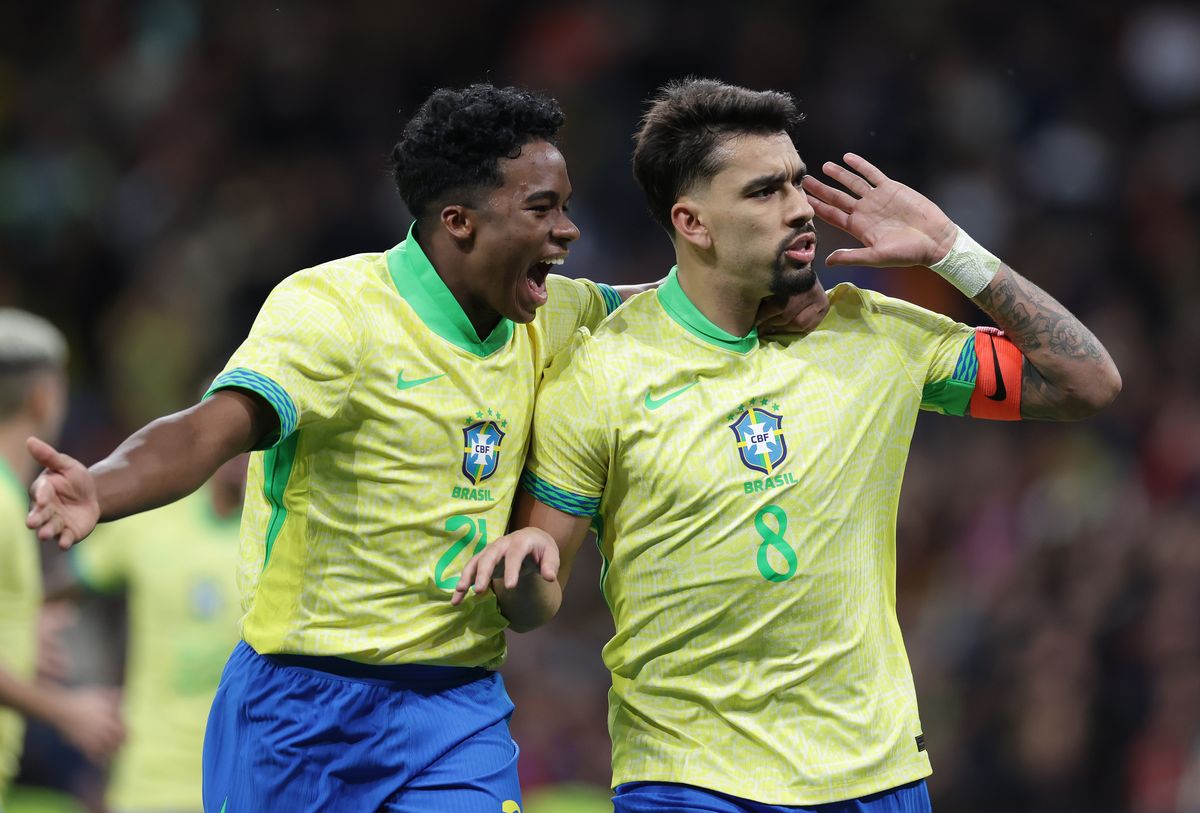 Lucas Paquetá e Endrick marcaram dois dos três gols da Seleção Brasileira 