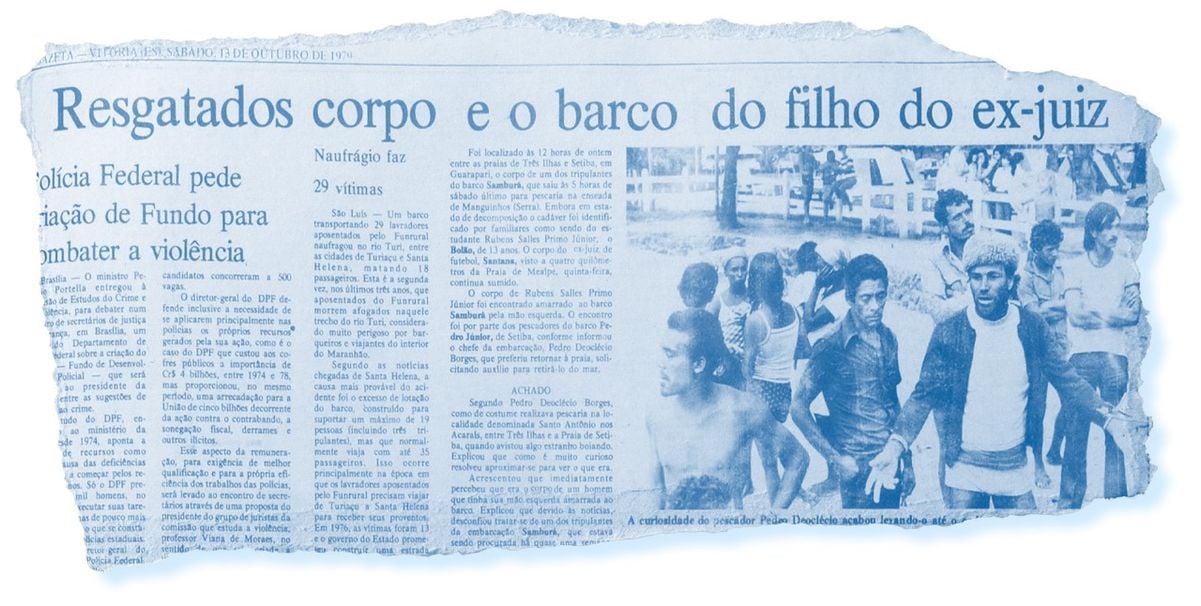 Desaparecimento em naufrágio de José Carlos Siqueira Ribeiro, o Zequinha, 24 anos