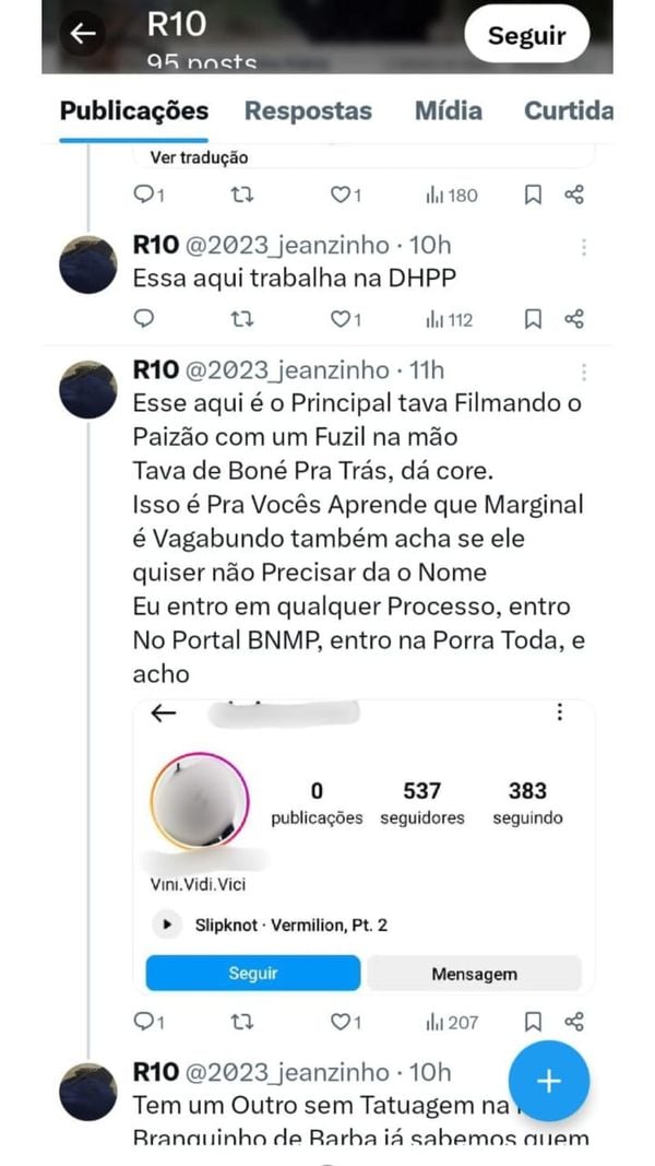 Jovem é preso por ameaçar policiais que prenderam Marujo no ES por Redes Sociais | Divulgação Polícia Civil