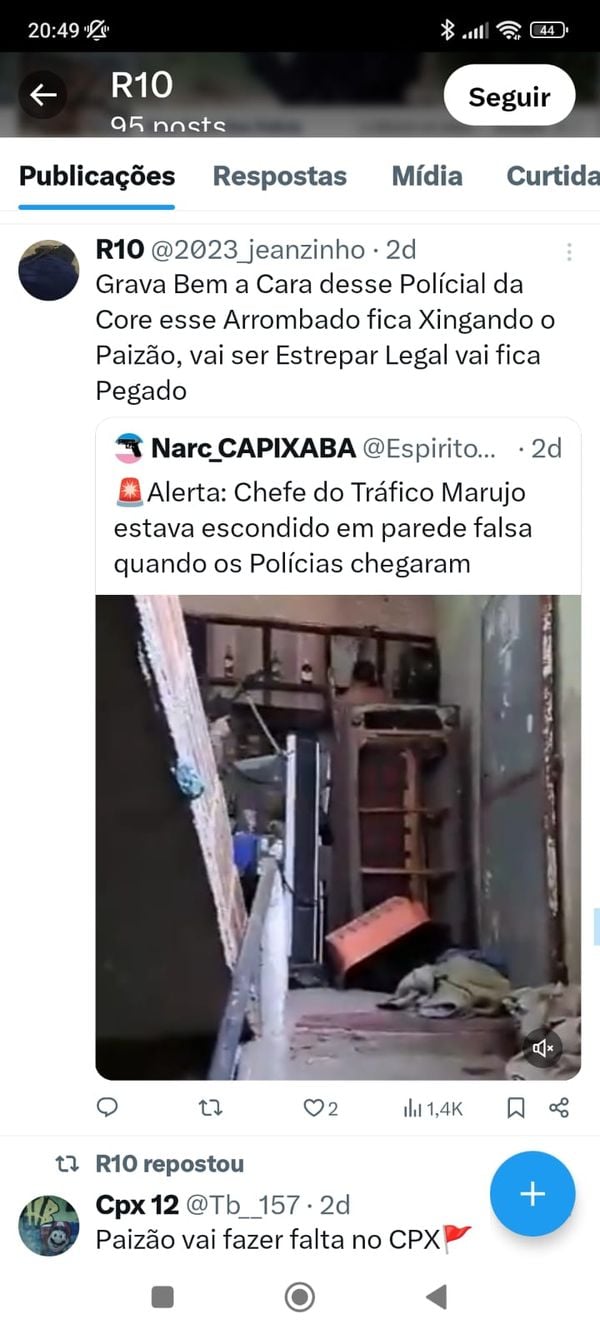 Jovem é preso por ameaçar policiais que prenderam Marujo no ES por Redes Sociais | Divulgação Polícia Civil