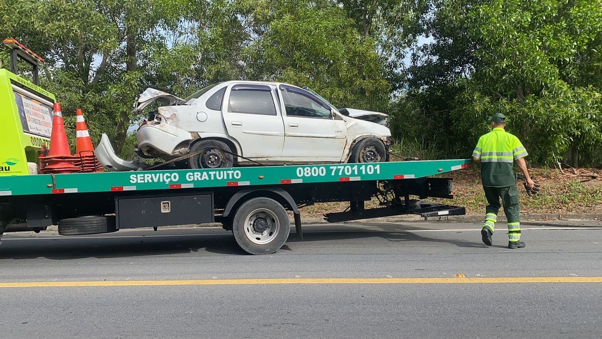 Chevrolet ocupado pelo casal vítima de acidente em Sooretama