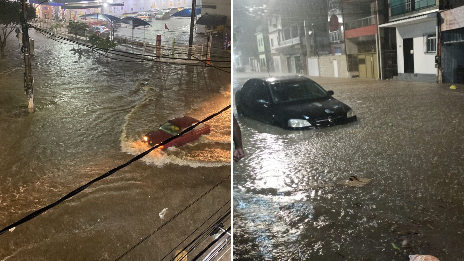 Temporal ocorrido entre a tarde e noite de sábado (30) trouxe muita chuva e até queda de granizo, alagando diversas ruas da Região Metropolitana