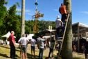 Terço Gigante é montado entre as palmeiras do Convento para a Festa da Penha 2024(Carlos Alberto Silva)