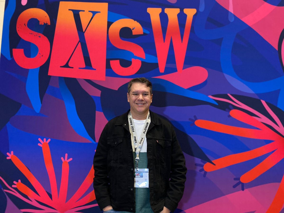 Diretor de Mercado, Márcio Chagas, no SXSW 2024, no Texas, EUA