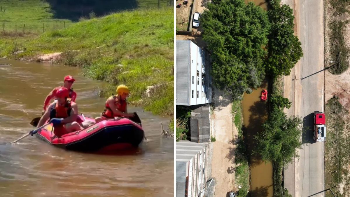 Bombeiros fazem buscas com drone e barco 
