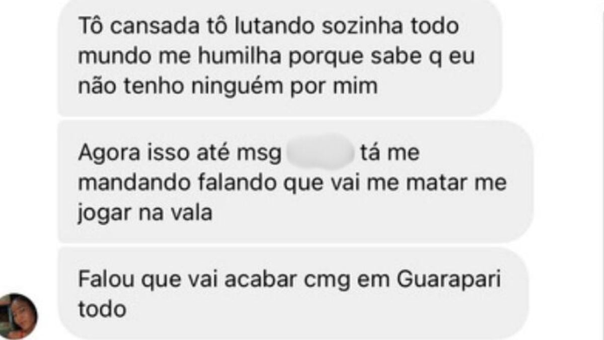 Nadyane mandou mensagem para amiga falando sobre ameaças que vinha sofrendo
