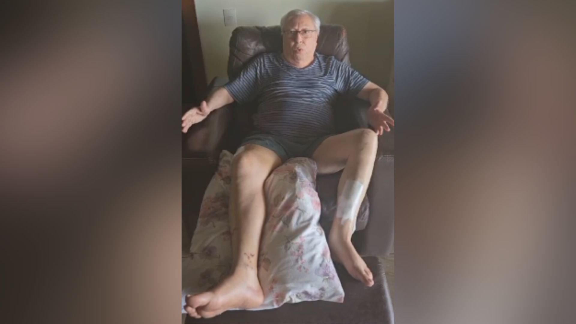 Ortopedista Eurípedes Fernando Melo, de 84 anos, estava caminhando pela calçada no momento em que o chão cedeu em Cachoeiro de Itapemirim