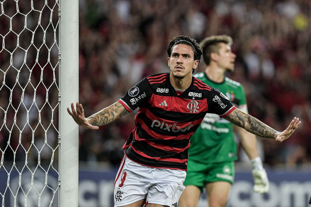 Pedro marcou o primeiro gol da vitória do Flamengo sobre o Palestino
