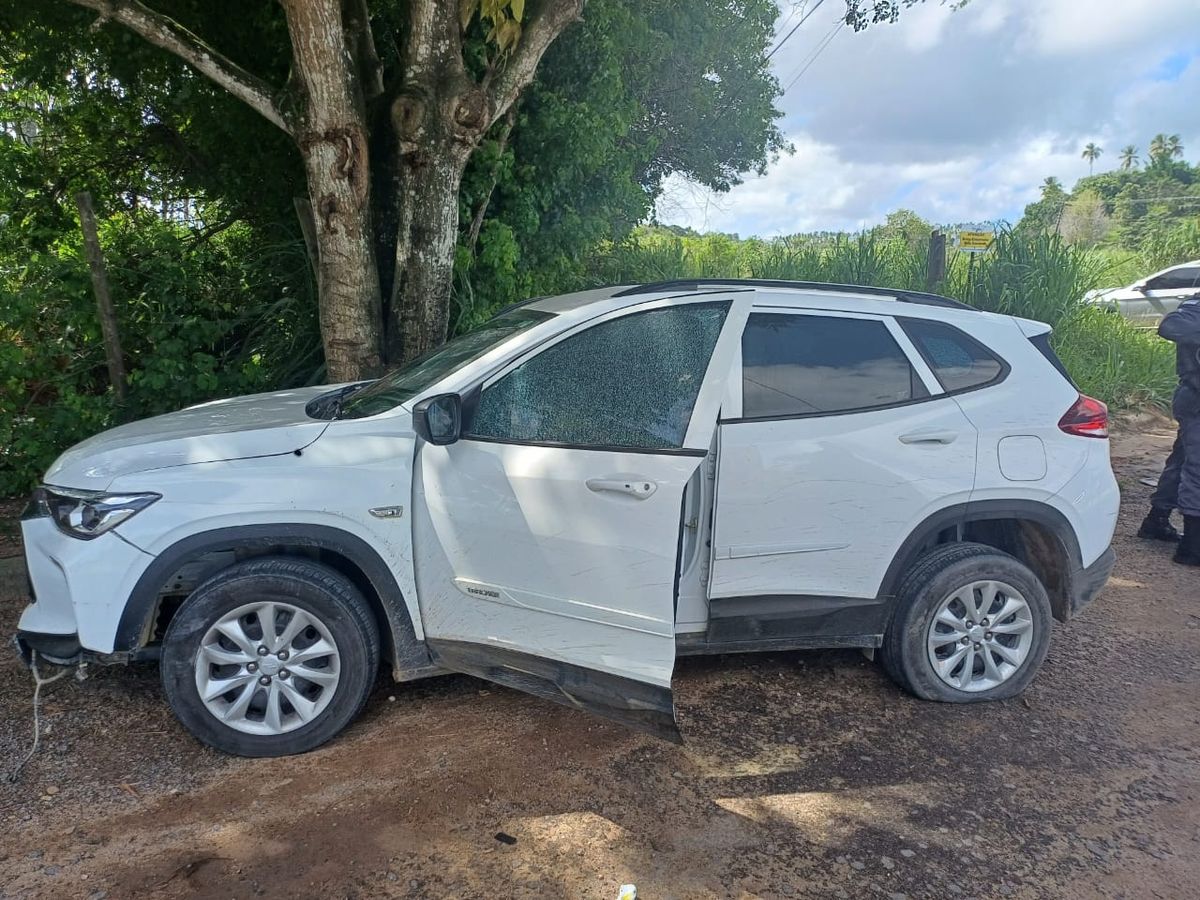 Veículo roubado em Guriri bateu em árvore e parou