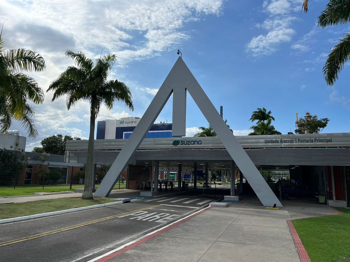 Entrada da fábrica da Suzano, em Aracruz