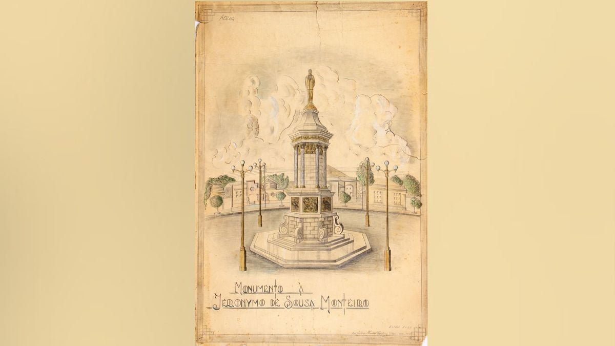 "Monumento à Jeronymo de Sousa Monteiro". Sem data por Arquivo Público do Espírito Santo