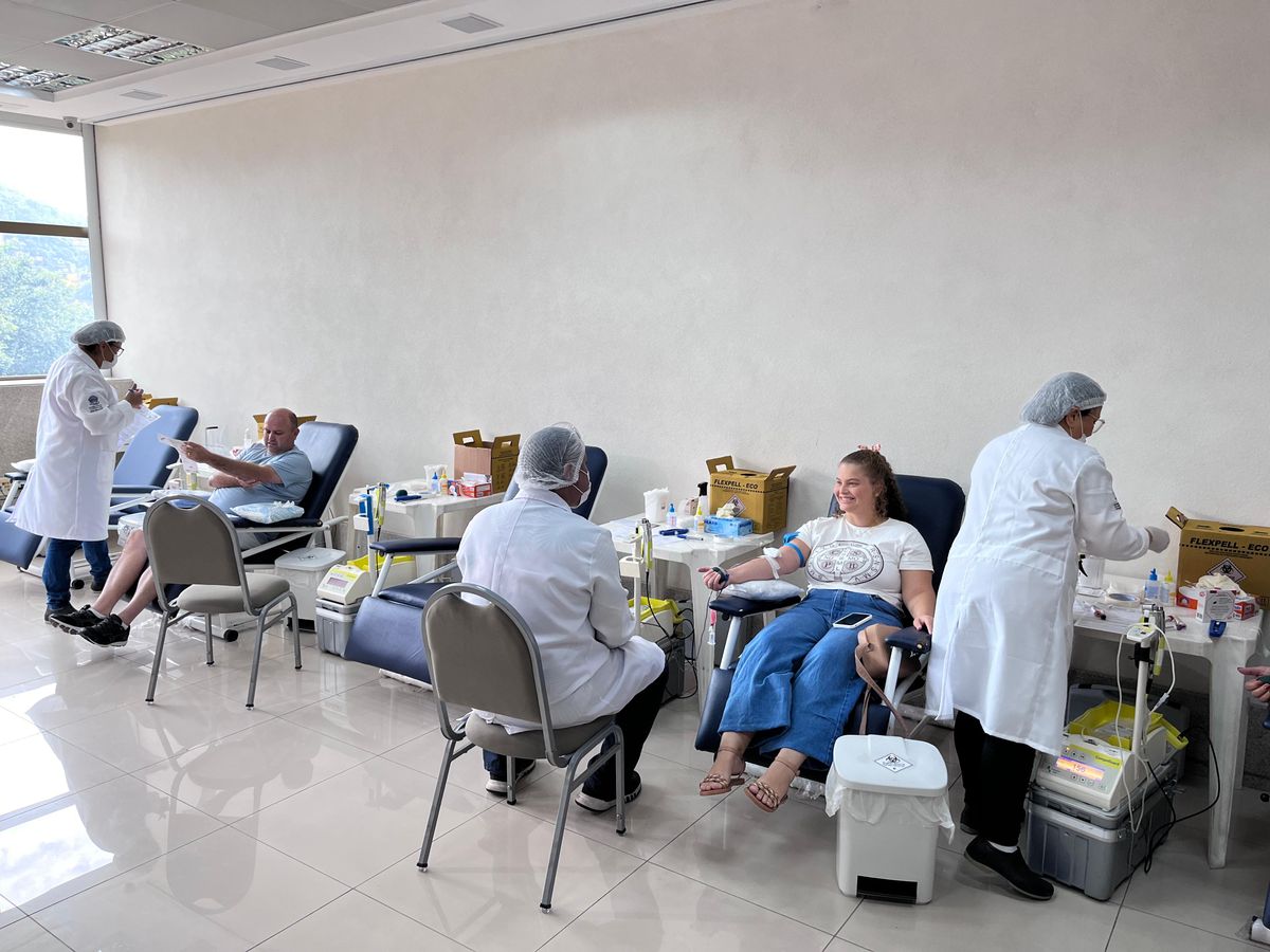 Público realizou doação de sangue em estrutura montada na Rede Gazeta