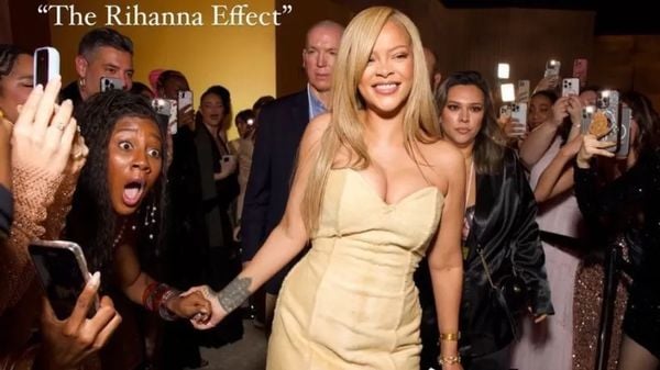 O encontro de Camilla de Lucas e Rihanna ocorreu em um evento da Fenty Beauty