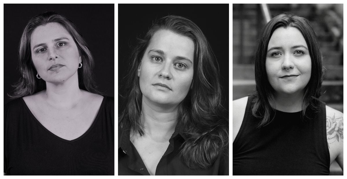 As escritoras Carla Guerson, Natasha Siviero  e  Lívia Corbellari