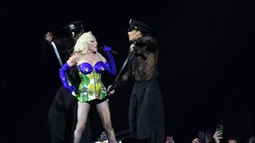 Madonna durante show histórico em Copacabana, no Rio de Janeiro