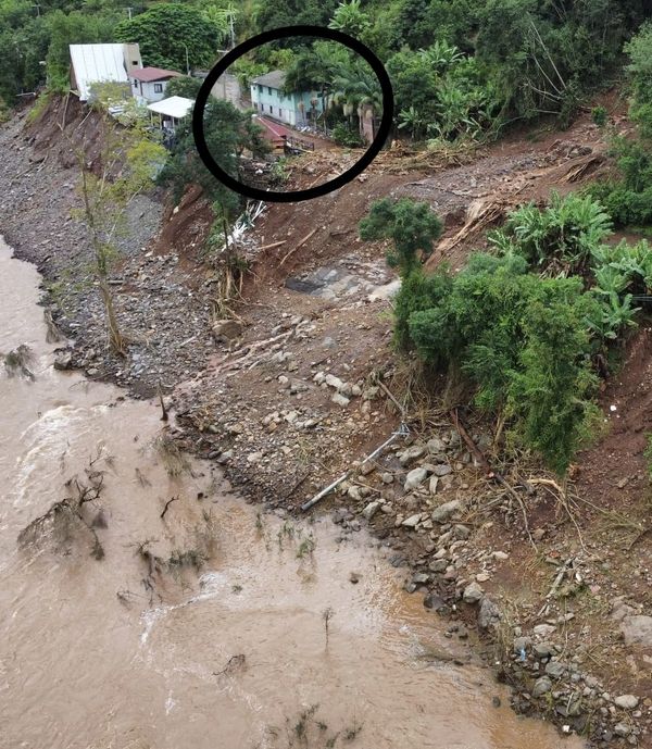Casa de William em Veranópolis (em destaque). Região sofreu com as chuvas 