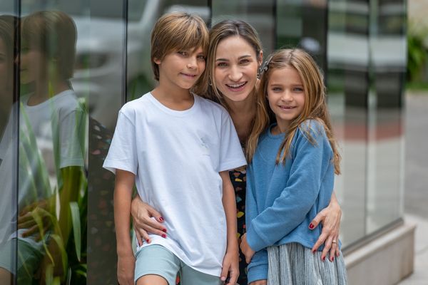 Ana Cristina Vervloet do Amaral com os filhos Joaquim e Ana Teresa