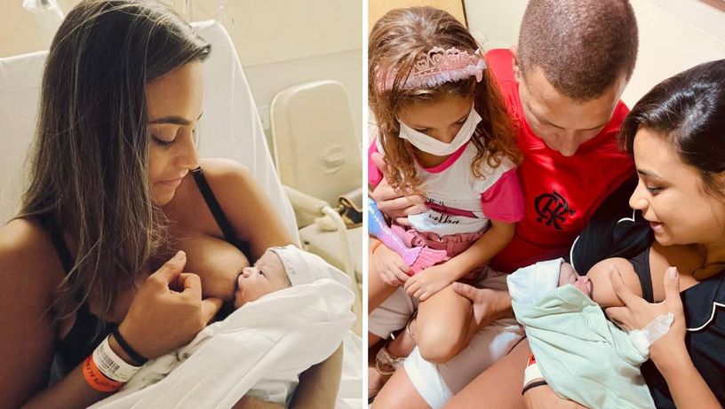 Marina Nascimento Gabriel Sousa, de 36 anos, deu à luz a Maria Helena no sábado (11), véspera do Dia das Mães