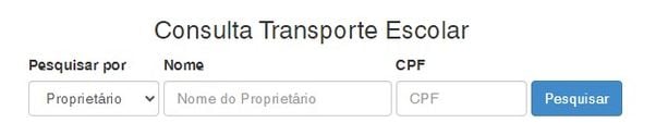 Consulta pelo nome do condutor de transporte escolar