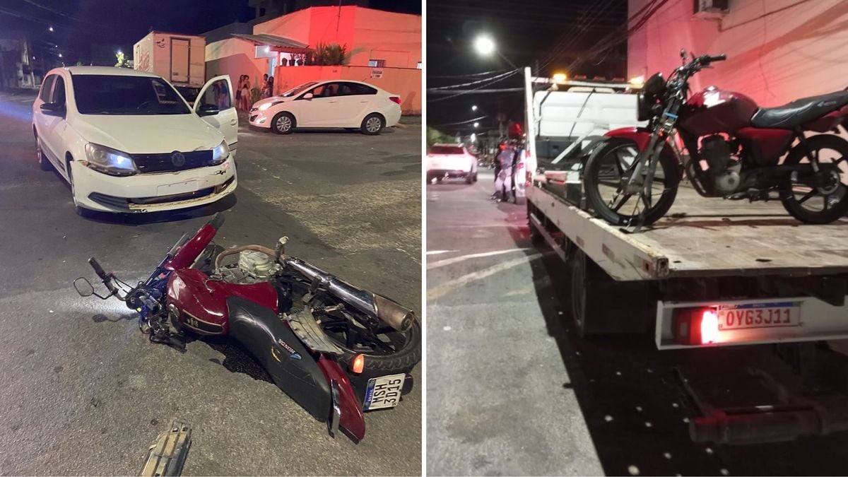 Moto foi recolhida para um pátio do Detran após acidente em Linhares