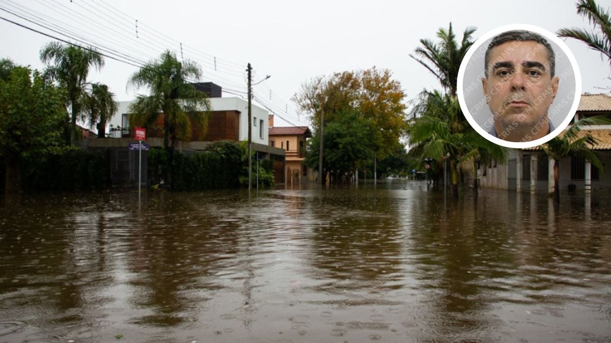 Médico Walter José Roberte Borges, de 50 anos (destaque), teve um infarto enquanto estava na cidade de Pelotas, no Rio Grande do Sul, alagada pelas enchentes