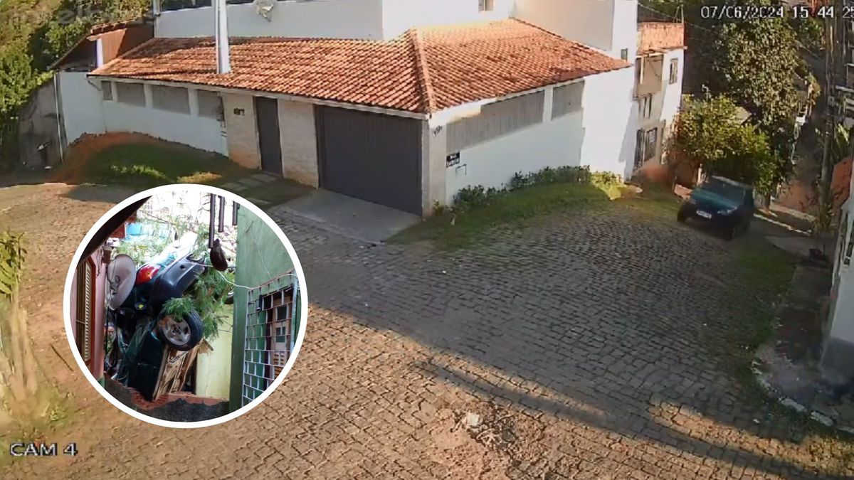 Vídeo mostra carro subindo morro momentos antes de invadir casa em Cachoeiro