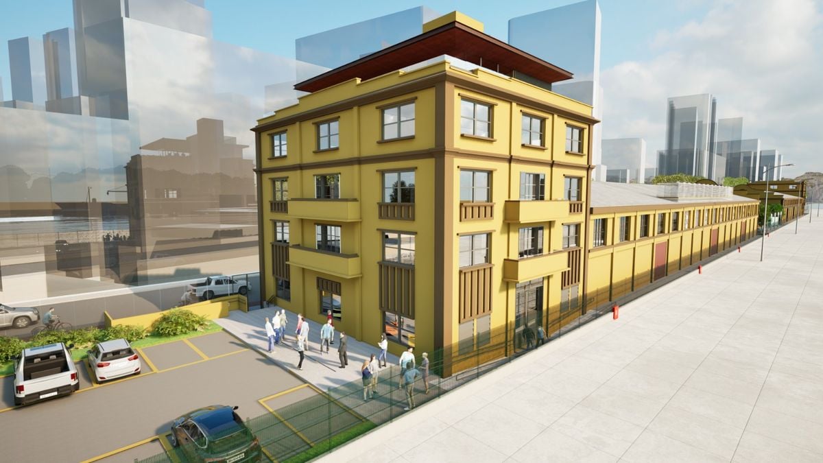 Projeção da nova sede do Museu Vale em armazém do Porto de Vitória