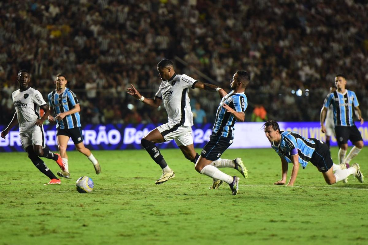 Botafogo vence o Grêmio e assume a liderança do Campeonato Brasileiro em noite de festa da torcida capixaba no Kleber Andrade por Carlos Alberto Silva/A Gazeta