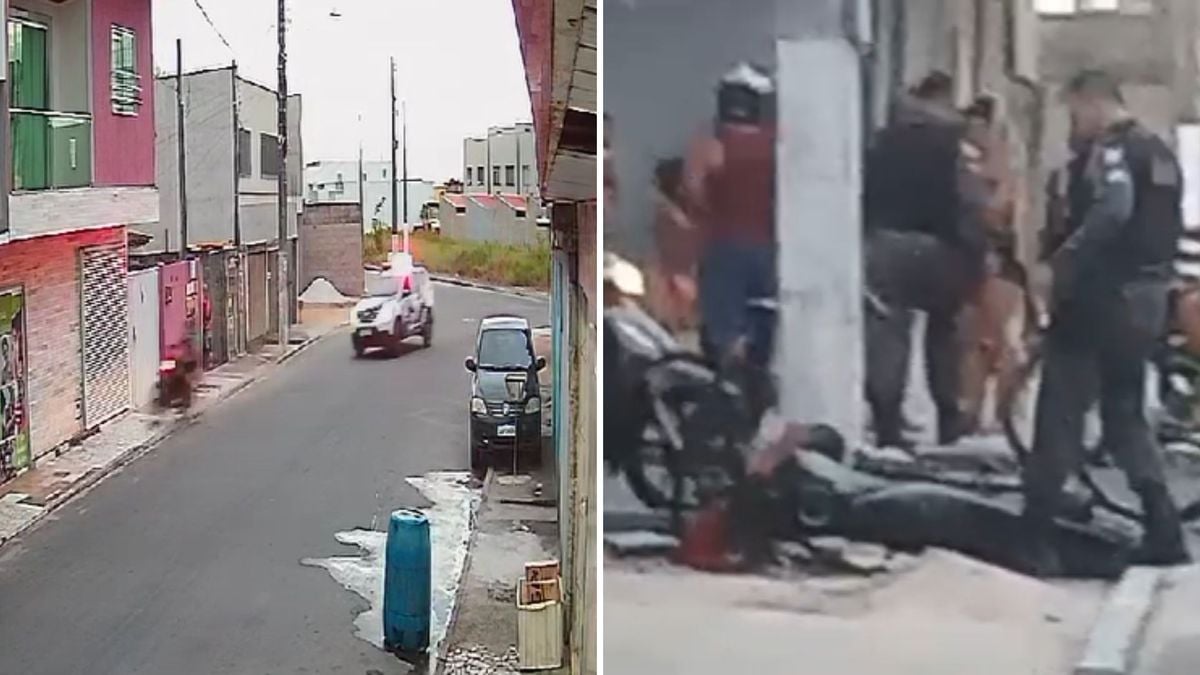 Após perseguição, o motociclista perdeu o controle e colidiu contra uma parede.