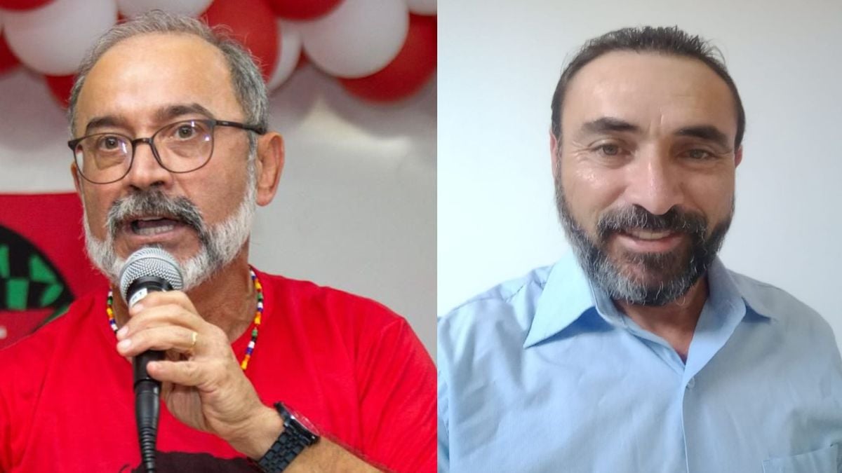 João Batista Gagno Intra, o Babá, pré-candidato do PT a prefeito em Vila Velha, e Francisco Santiago, pré-candidato em Jaguaré