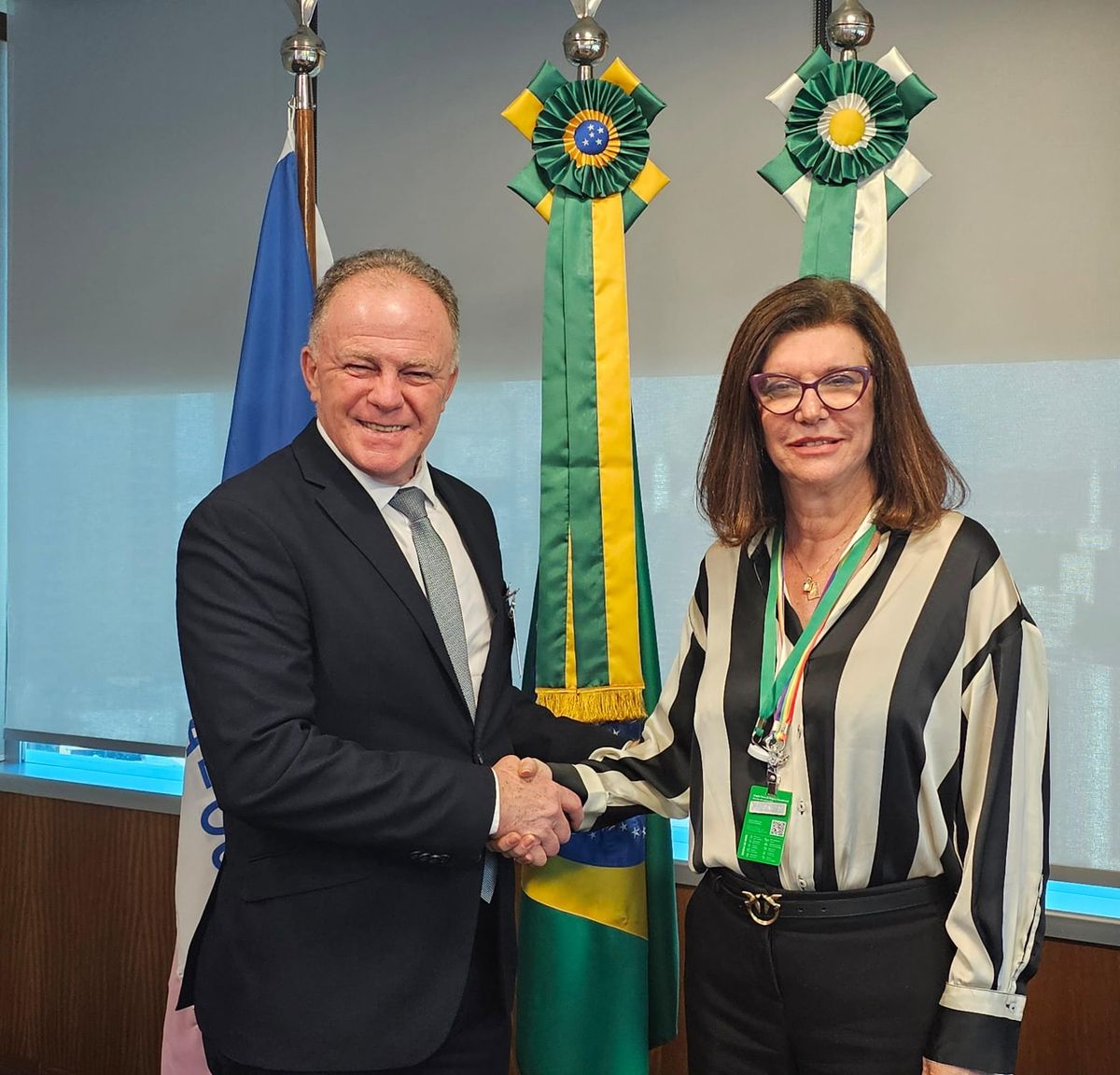 Renato Casagrande e Magda Chambriard, presidente da Petrobras