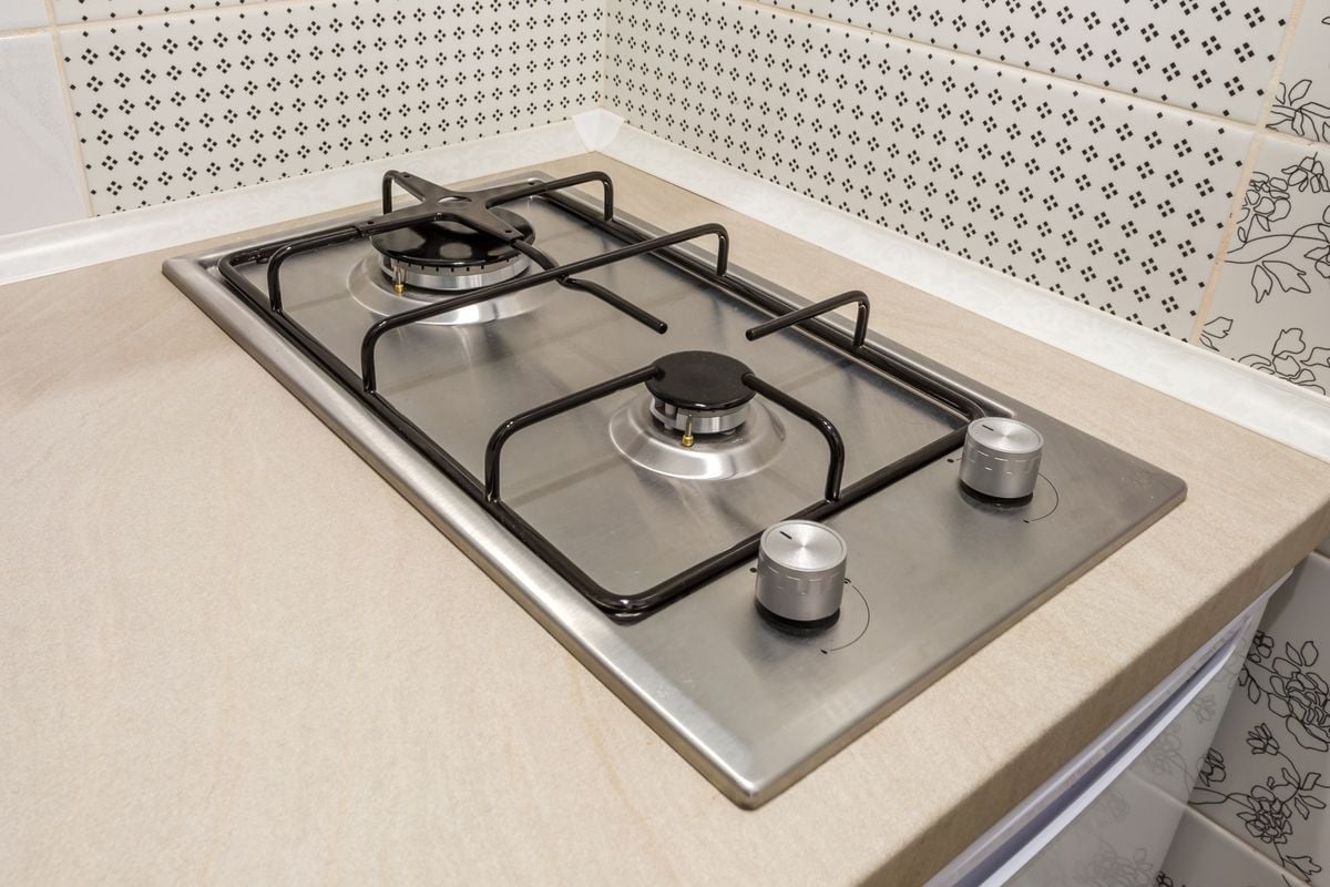 Fogão cooktop a gás em aço inox