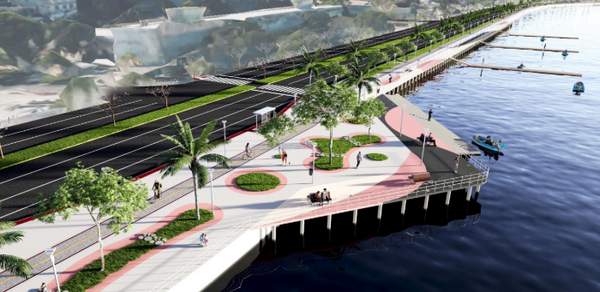 Projeção da Avenida Beira-Mar após obras de reurbanização por Divulgação / PMV