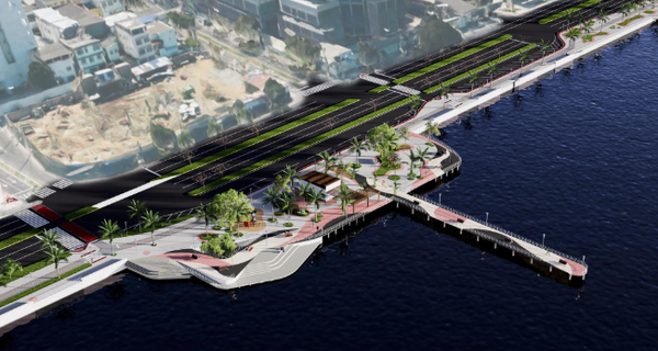 Projeção da Avenida Beira-Mar após obras de reurbanização por Divulgação / PMV