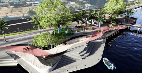 Projeção da Avenida Beira-Mar após obras de reurbanização por Divulgação / PMV