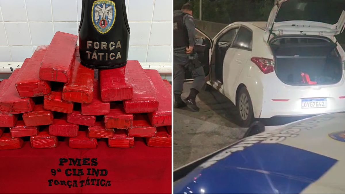 Polícia apreende quase 28 kg de maconha pedágio de Rio Novo do Sul