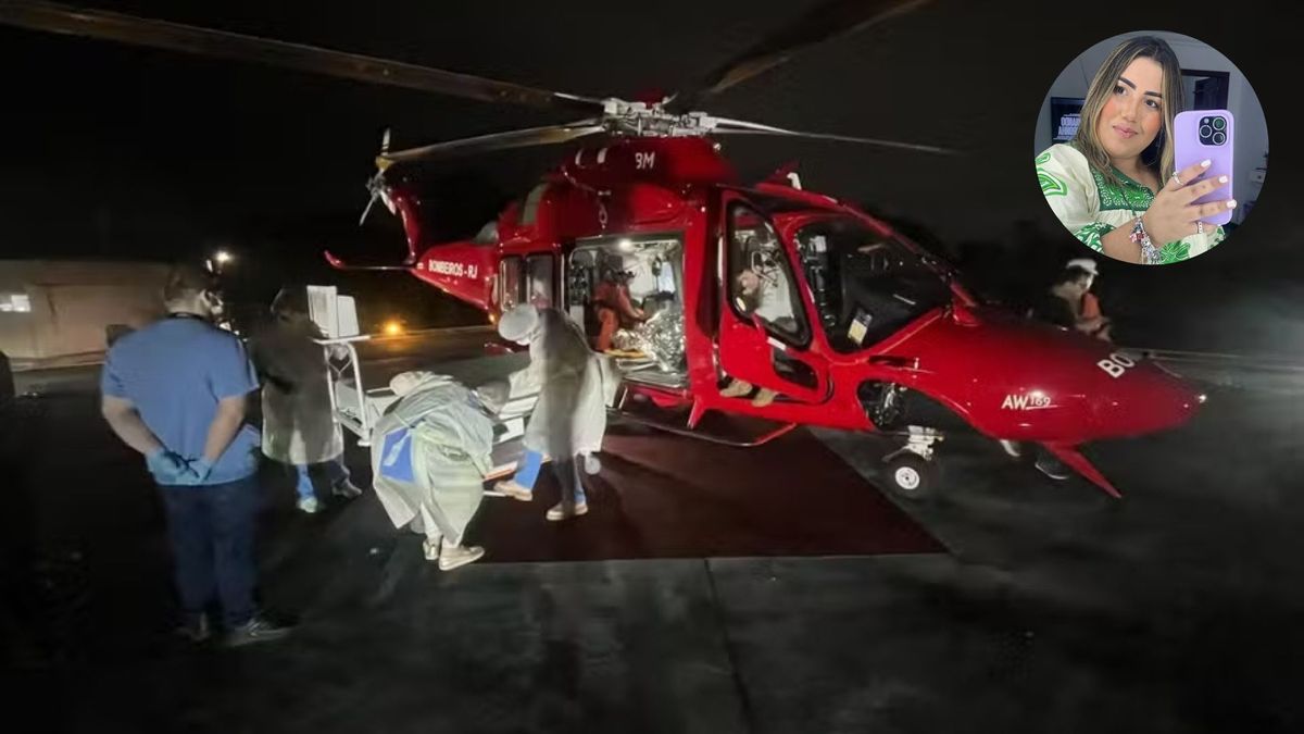 Letícia Sampaio, grávida ferida em explosão de lancha no Rio de Janeiro, é transferida de helicóptero para o Espírito Santo