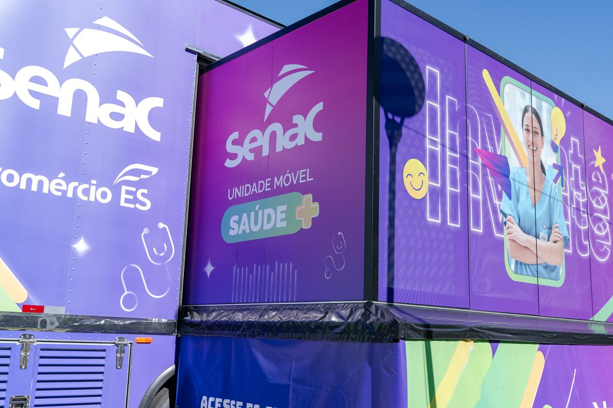 A nova Unidade Móvel do Senac-ES vai atender os cursos de Enfermagem, Estética e Saúde Bucal por Reprodução/Senac-ES