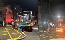 Colisão envolvendo ônibus e quatro carros causou trânsito intenso na noite da última sexta-feira (28),  e um dos veículos chegou a atingir uma família na calçada
